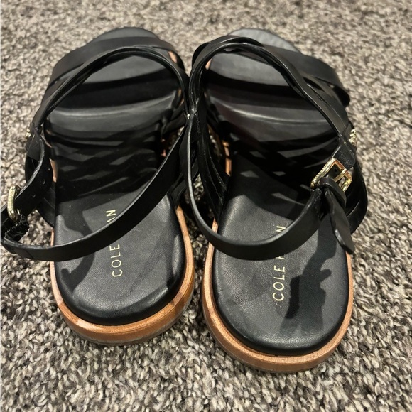Cole Haan Francie Strappy Slingback Sandal Black Leather Womens size 8.5 - Picture 3 of 11